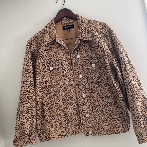 BRUNETTE THE LABEL LEOPARD JEAN JACKET - Picture 1 of 3